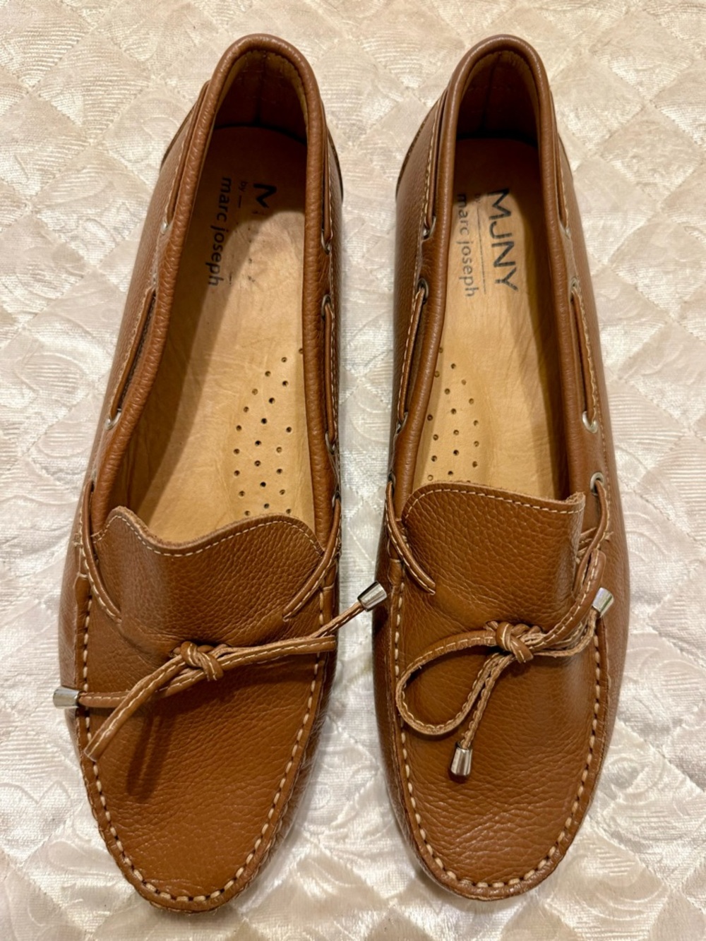 EUC Marc Joseph Women's Tan Leather Driving Loafers Size 10